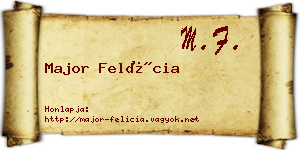 Major Felícia névjegykártya