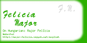 felicia major business card